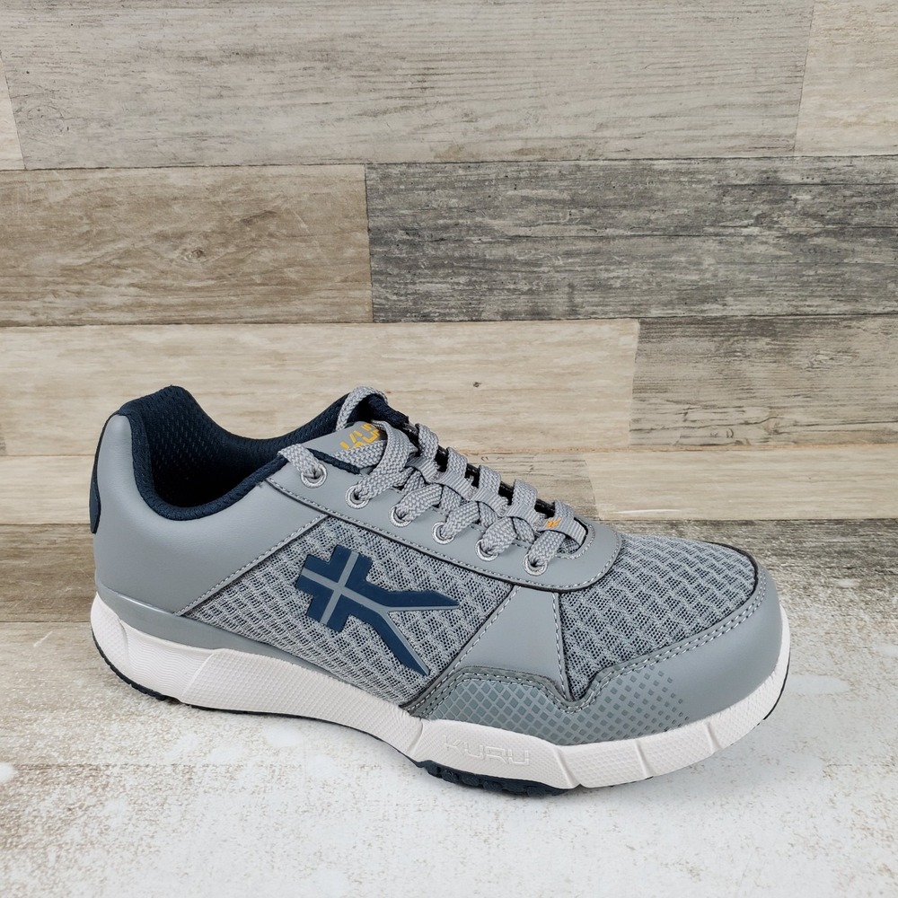 Kuru Quantum Mens Shoes Sz 7 Wide Fossil Gray White Marmalade Lace Up Sneakers